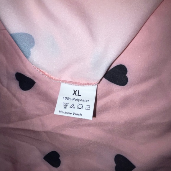 *BRAND NEW* Heart Print Ruffle Trim Blouse, Casual Loose Blouse For Summer XL - Picture 5 of 9